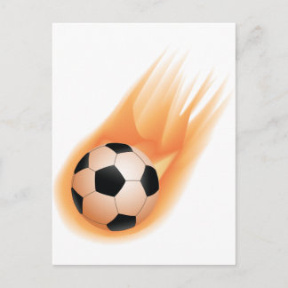 Carte Postale football, tir à la balle de football