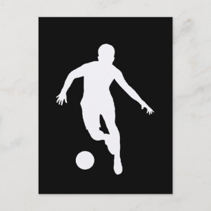 Carte Postale FOOTBALLER ( Silhouette blanche )