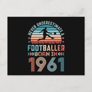 Carte Postale Footballeur né 1961 Football 60e anniversaire Cade