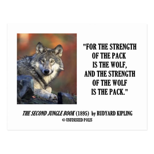 Carte Postale Force De Rudyard Kipling De La Citation De Loup De Zazzle Ca