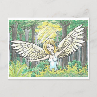 Carte Postale Forest Light Angel Fairy Woods Imaginaire Art