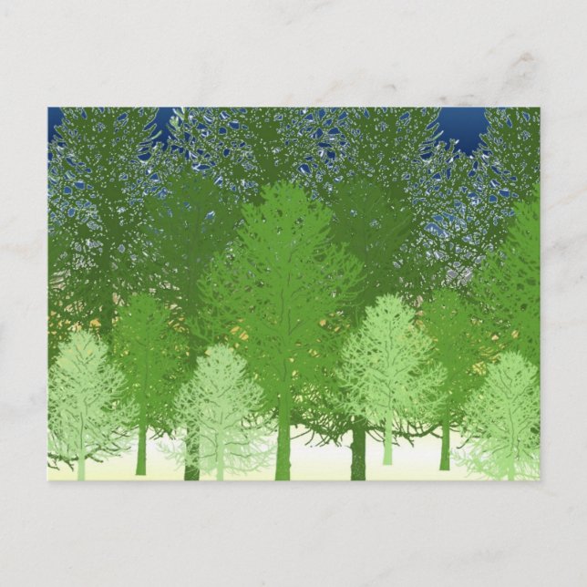 Carte Postale Forêt d'arbres (Devant)
