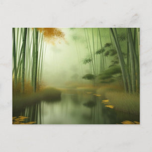 Carte Postale Forêt De Bambou Avec Rivière