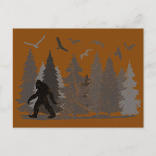 Carte Postale Forêt de Bigfoot Sasquatch