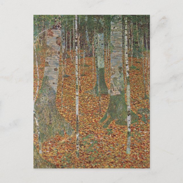 Carte Postale Forêt de bouleau par Gustav Klimt, Art Nouveau Vin (Devant)