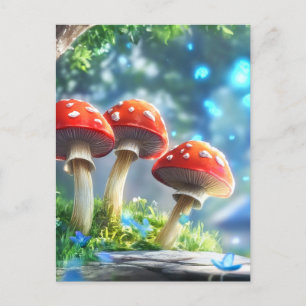 Carte Postale Forêt de champignons