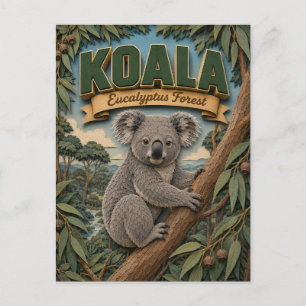 Carte Postale Forêt de eucalyptus de koala POPCUT