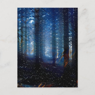 Carte Postale forêt de galaxie bois profond