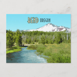 Carte Postale Forêt de la rivière de la montagne de Bend Oregon 