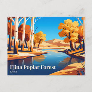 Carte Postale Forêt de peupliers d'Ejina Chine