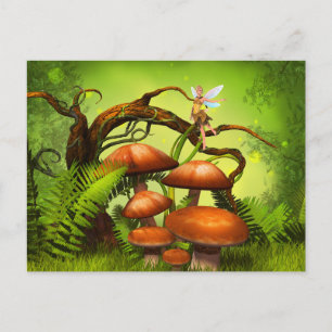 Carte Postale Forêt mondiale de l'Imaginaire, grands champignons