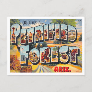 Carte Postale Forêt pétrifiée, Arizona Vintage grandes lettres