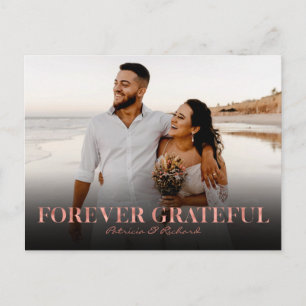 Carte Postale Forever Gratte Rose Mariage or Merci Foto