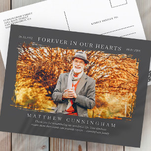 Carte Postale Forever in our Hearts Mémorial Photo simple modern