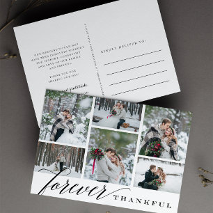 Carte Postale Forever Thankful Mariage Photo Collage Merci