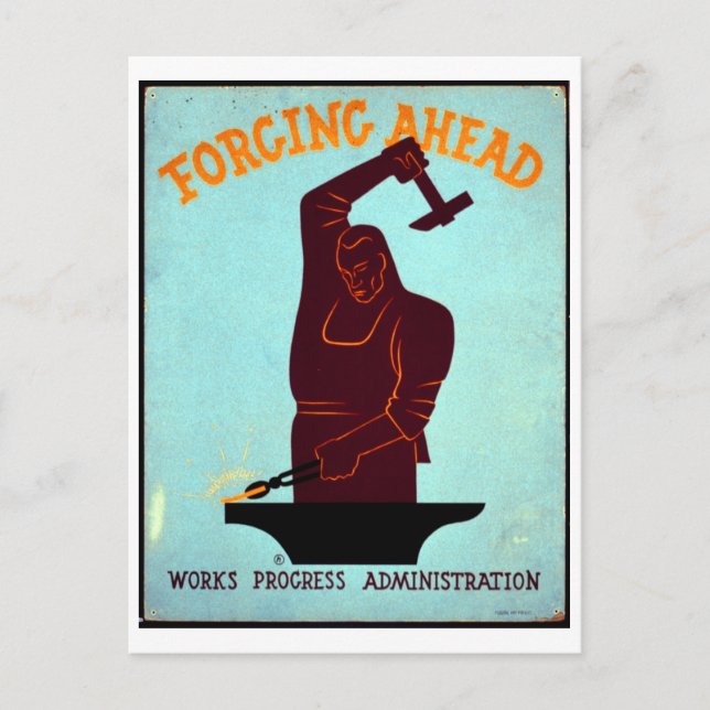 Carte Postale Forging avant Works Progress Administration  (Devant)
