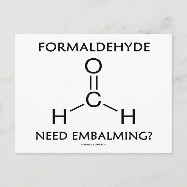Carte Postale Formaldéhyde Besoin d'embaumement? (Humour de chim (Devant)