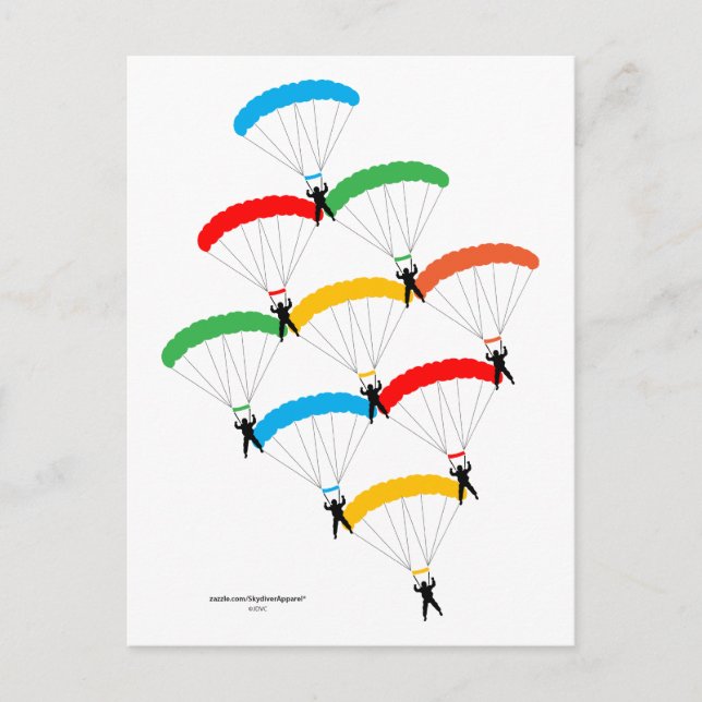 Carte Postale Formation de parachute (Devant)