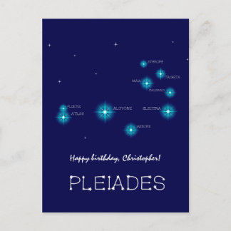Carte Postale Formation d'étoiles des Pléiades dans l'hémisphère