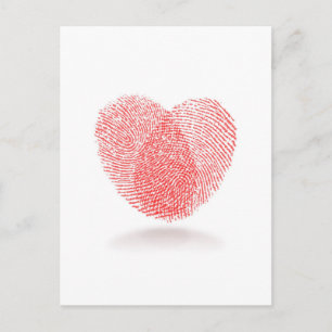 Carte Postale forme cardiaque rouge