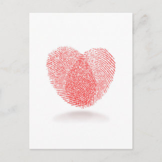 Carte Postale forme cardiaque rouge