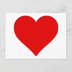 Carte Postale Forme de cœur rouge amour classique minimalisme