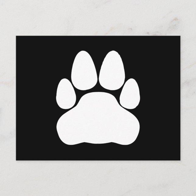 Carte Postale Forme Empreinte de patte de chats blancs (Devant)