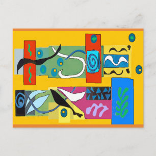 Carte Postale Formes Abstraites modifiées, Style Matisse