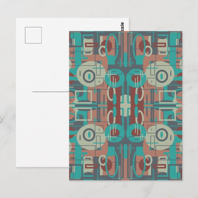 Carte Postale Formes géométriques tribales du sud-ouest Art Abst (Devant / Derrière)