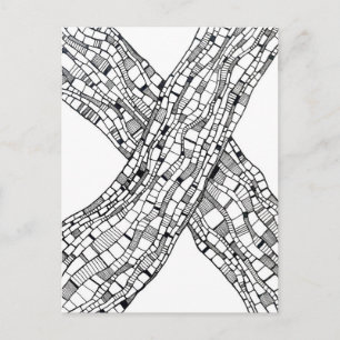 Carte Postale Formes rectangulaires de motif abstrait Art au sty