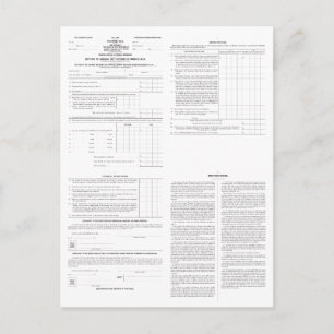 Carte Postale Formulaire de déclaration de revenus d'origine 104