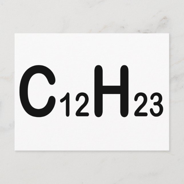 Carte Postale Formule chimique de gazole (Devant)