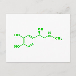 Carte Postale Formule chimique moléculaire d'adrénaline