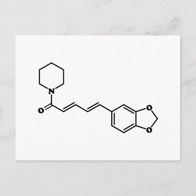 Carte Postale Formule chimique moléculaire de poivre noir Piperi (Devant)