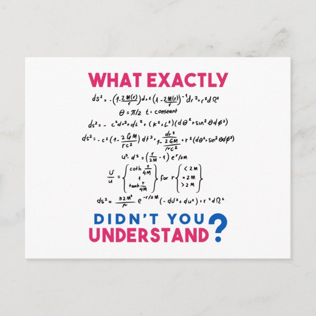 Carte Postale Formule physique : blague (Devant)