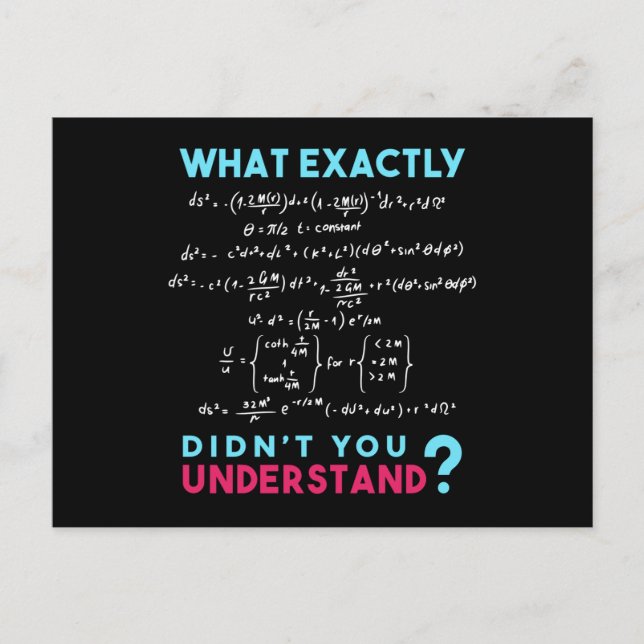 Carte Postale Formule physique Plaisanter drôle Math (Devant)