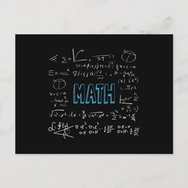 Carte Postale Formules mathématiques mathématiques (Devant)