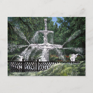 Carte Postale Forsyth Park Fontaine d'eau Savannah Géorgie GA