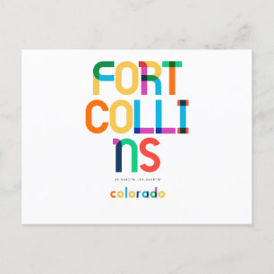 Carte Postale Fort Collins Colorado Mid Century, Pop Art,