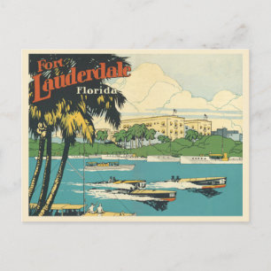 Carte Postale Fort Lauderdale Floride vintage années 20 
