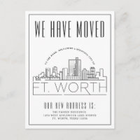 Fort Worth Moving Faire-part | Skyline stylisée