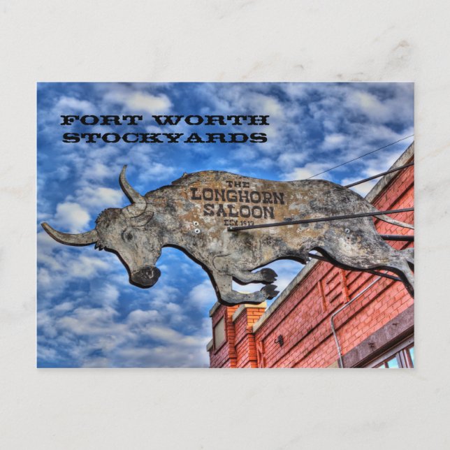Carte Postale Fort Worth Stockyards : Le salon Longhorn (Devant)