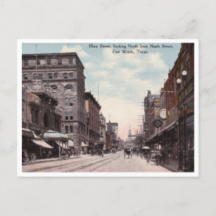Carte Postale Fort Worth, Texas, Main Street Vintage