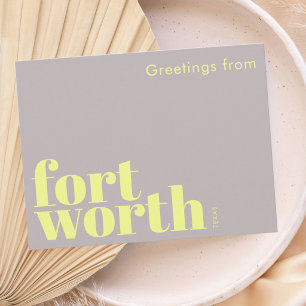 Carte Postale Fort Worth Texas moderne rose rouge