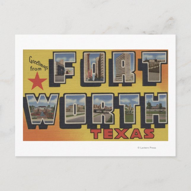 Carte Postale Fort Worth, Texas - Scènes à grandes lettres (Devant)