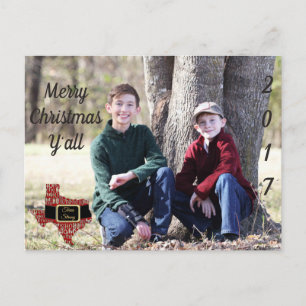 Carte postale forte de Noël de photo d'état du
