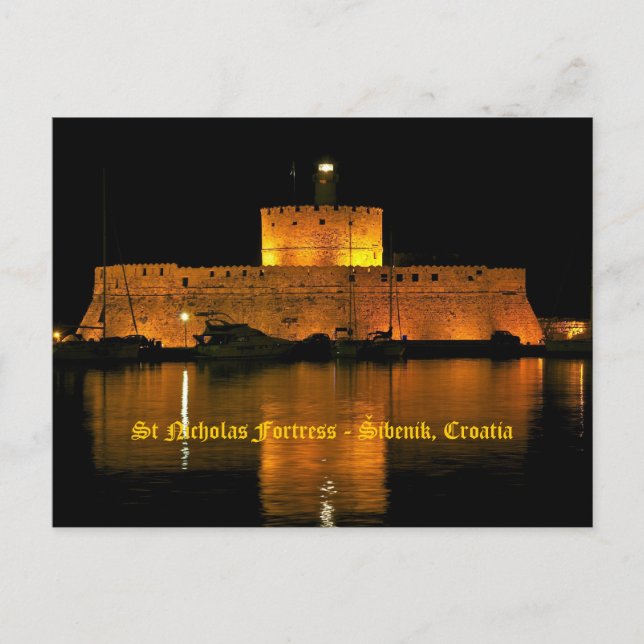 Carte Postale Forteresse Saint-Nicolas - Šibenik, Croatie (Devant)