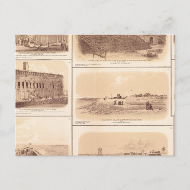 Carte Postale Forts Sumter & Moultrie, île de Sullivan (Devant)