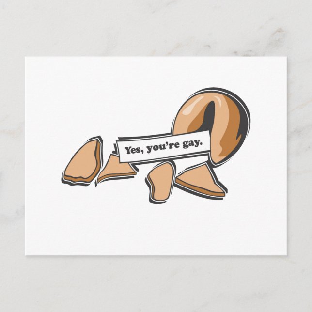Carte Postale Fortune Cookie - Vous êtes gay (Devant)