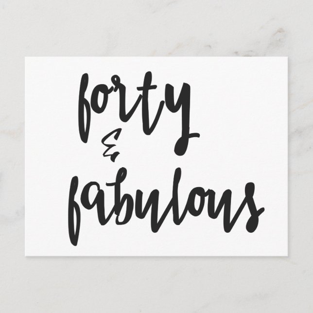 Carte Postale Forty & Fabulous - 40th Birthday Card (Devant)